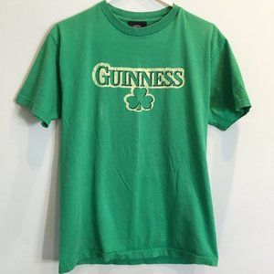 Official GUINNESS Merch Size M Green T-Shirt Guinness Logo 100% Cotton